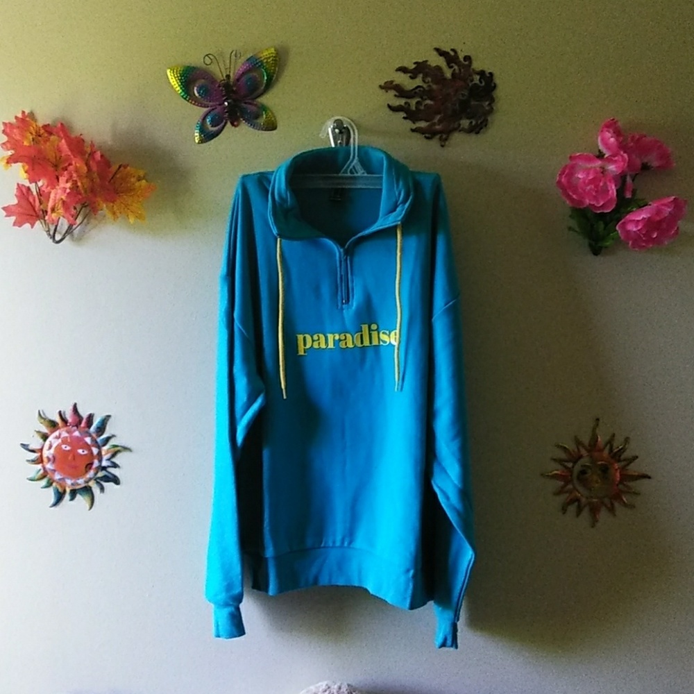 Forever 21 turquoise sweatshirt top(ladies)